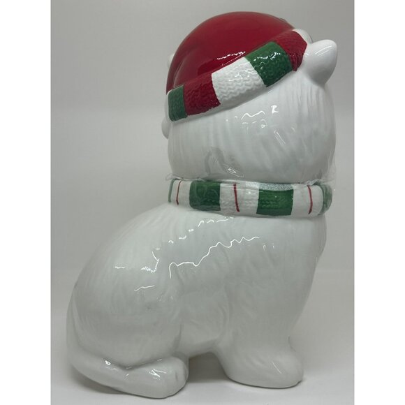 NWD Sleigh Bell Bistro West Highland Terrier "Westie" Glazed Ceramic Cookie Jar - Picture 7 of 8